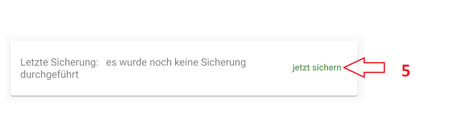 Die Ansicht zum Sichern der Verschlüsselungs-Datei mit markiertem Button zum Download.