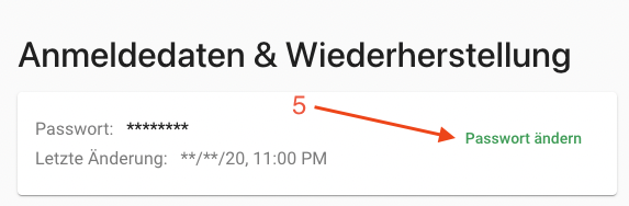 Der Dialog zum Ändern des Passworts in den flustron Einstellungen.