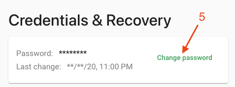 The dialog for changing the password in the flustron settings.