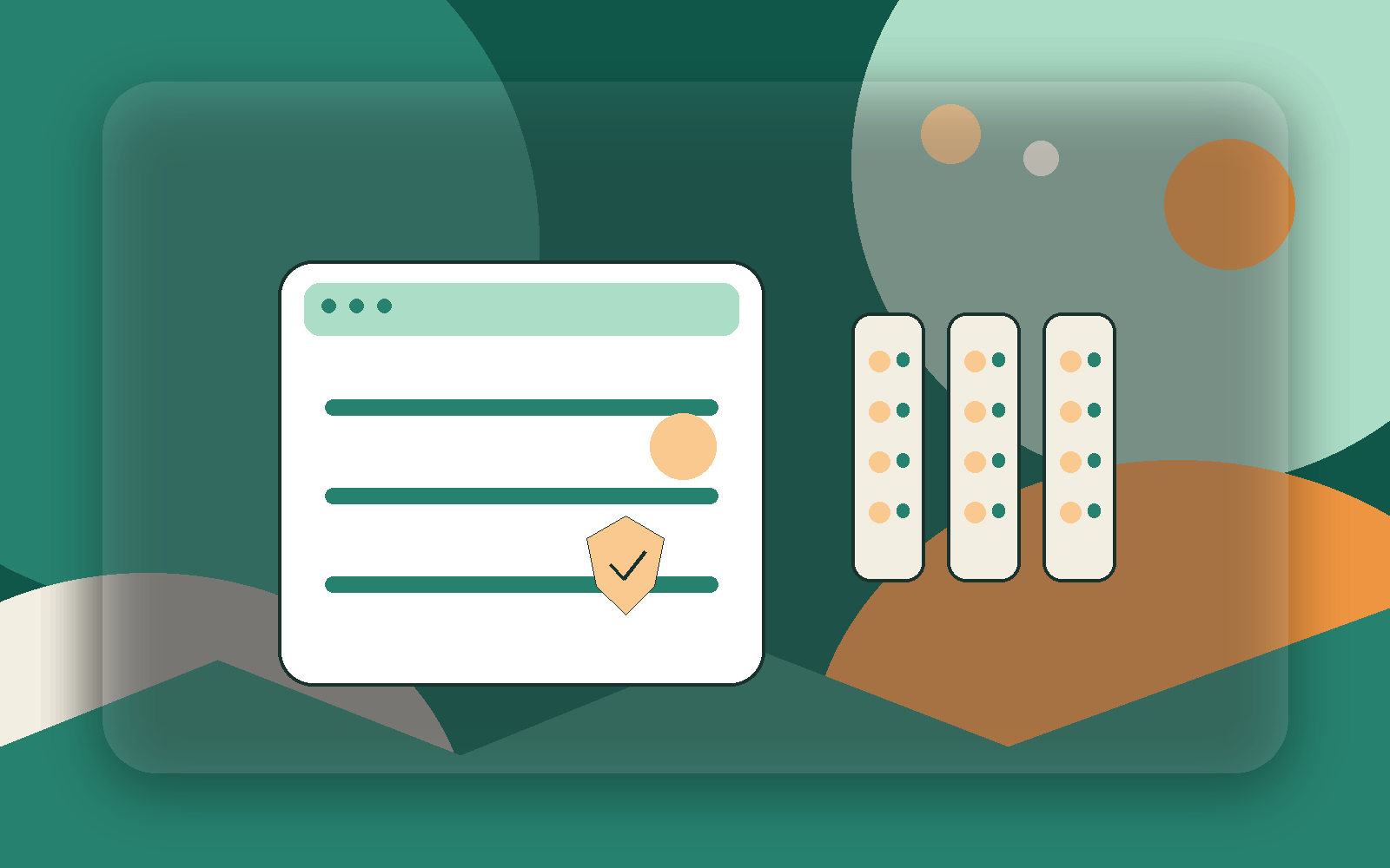 Editorial-Illustration mit Vergleichstafel, Auswahlkriterien und Softwareportal für einen Whistleblower-Software-Vergleich.